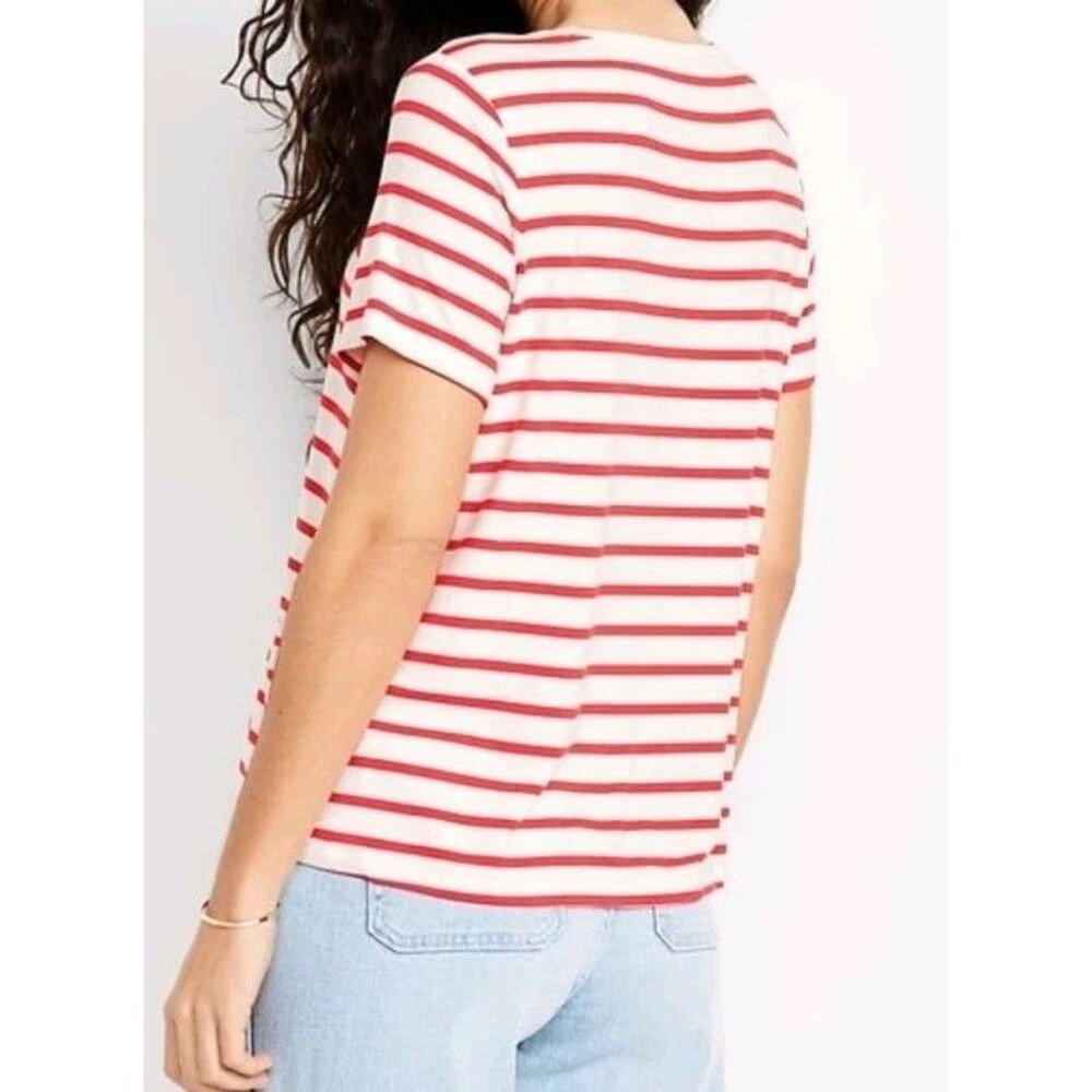 NWT Women's Old Navy Striped Luxe Tee Top Size M - Picture 3 of 8